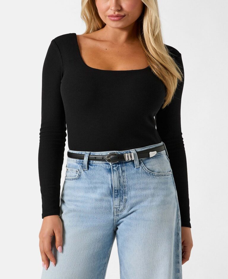 Women's Chrystle Long-Sleeve Square Neck Top