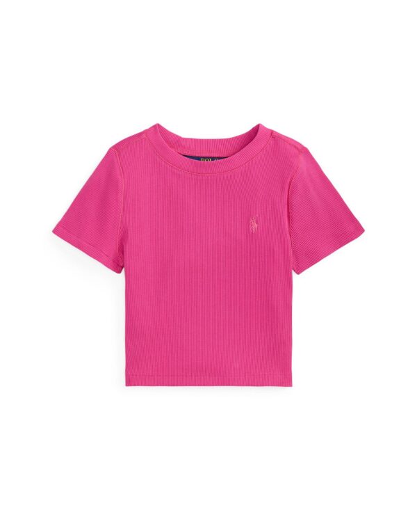 Girls' 7-16 Ribbed Crewneck Boxy T-Shirt