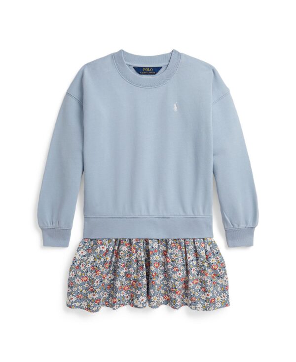 Girls' 2T-6X Floral-Skirt French Terry Dress