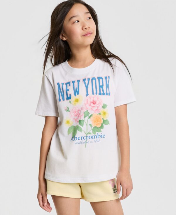 Girls' Floral Crewneck T-Shirt
