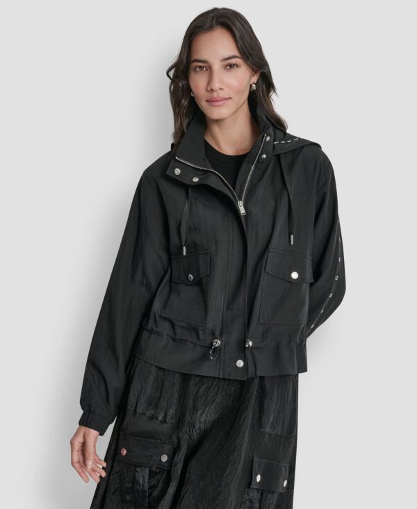 Women's Studded Hooded Anorak Jacket