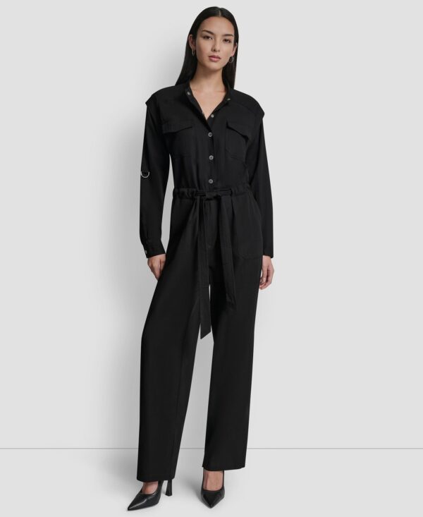 Women's Adjustable Waist Crewneck Jumpsuit