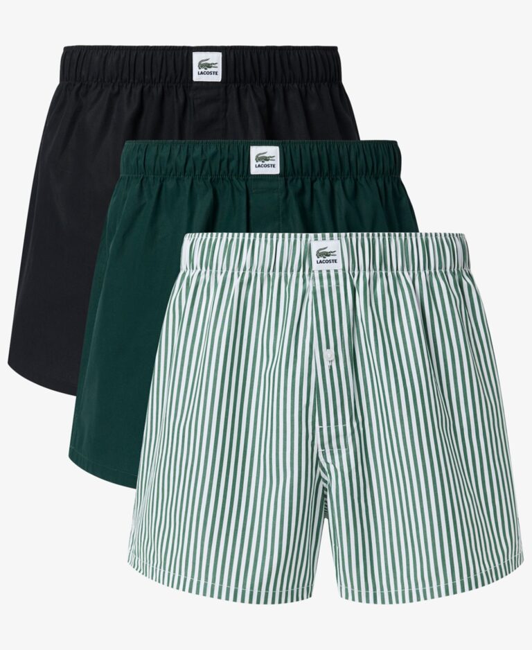 Men's Straight-Fit Woven Boxers, 3-Pack