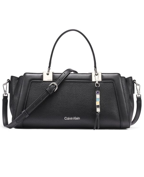 Jean Top Zipper Satchel with Removable Hangoff