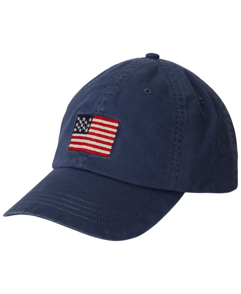 Flag-Embroidered Twill Ball Cap
