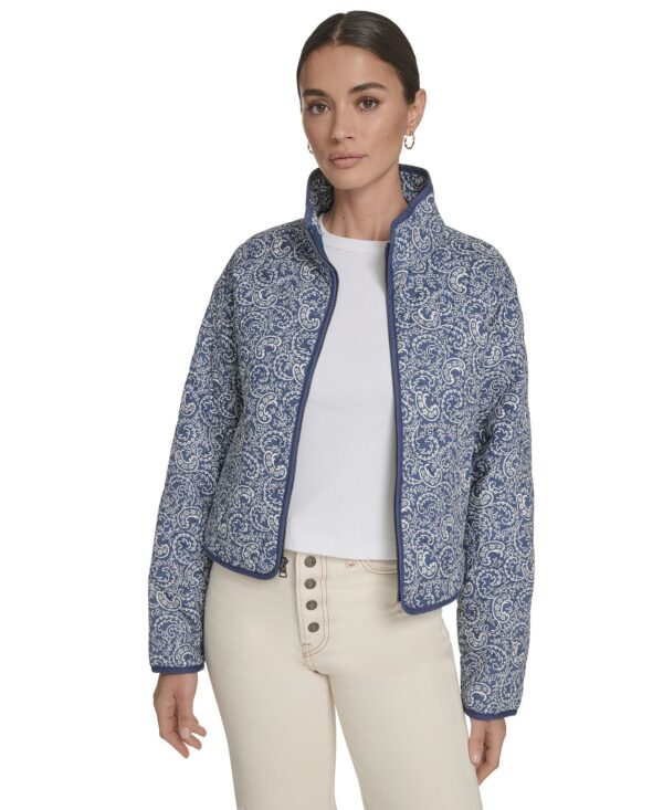Women's Quilted Short Liner Zipper Jacket