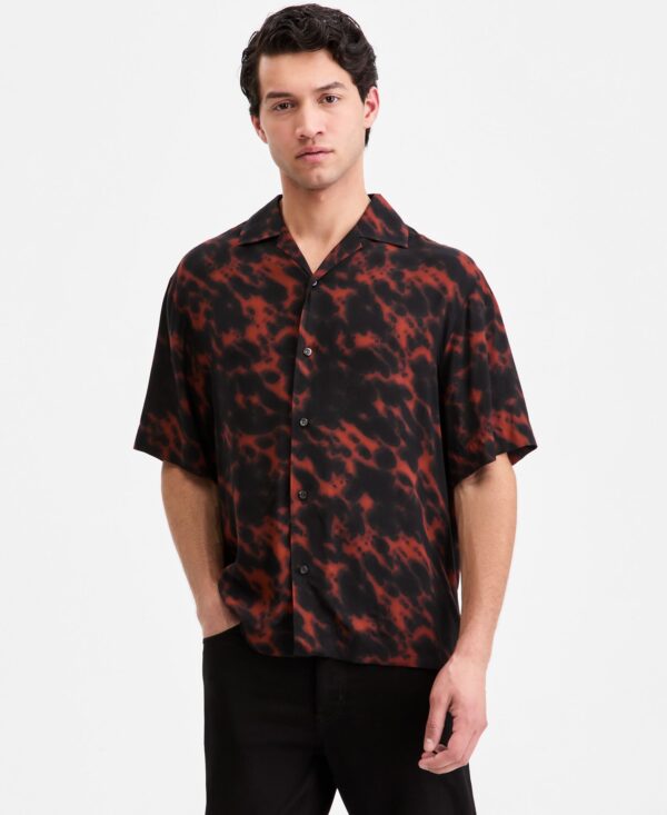 Men's Printed Short-Sleeve Oversized Camp Shirt