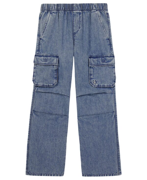 Girls' 7-16 Denim Pull-On Cargo Pants