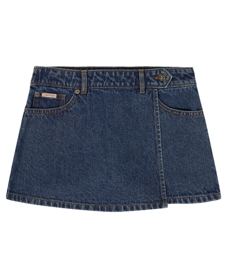 Girls' 7-16 Denim Wrap Front Skort
