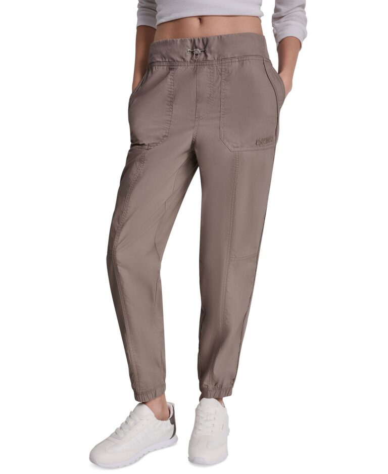 Women's High-Rise Cotton Poplin Bungee Joggers