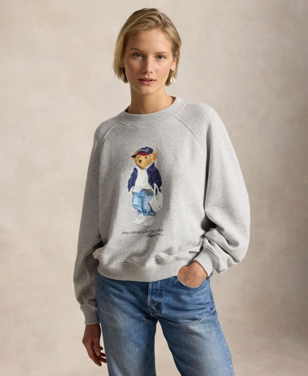 Women's Polo Bear Lightweight Fleece Crewneck Sweatshirt