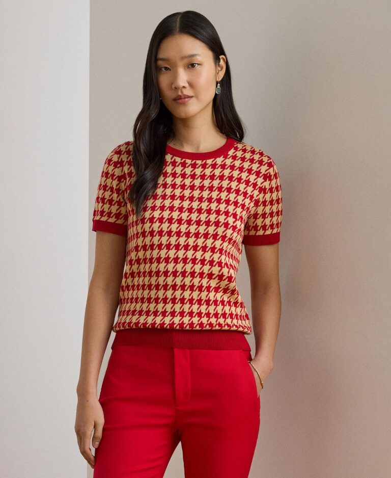 Women's Houndstooth Crewneck Sweater