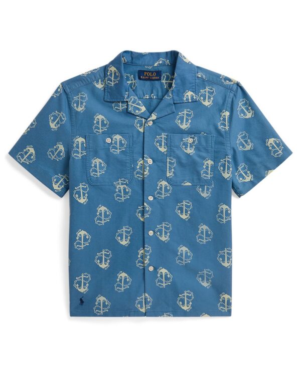 Boys' 8-20 Anchor-Print Short-Sleeve Camp Shirt