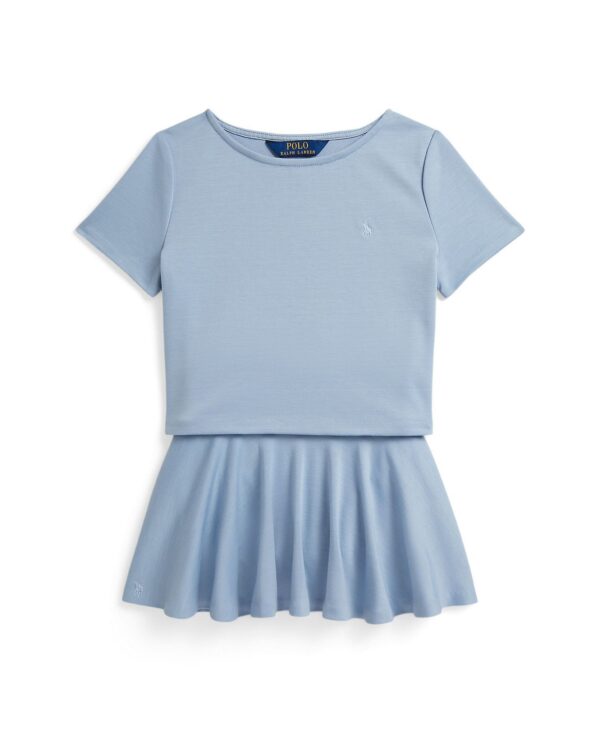 Girls' 2-6X Ponte Boxy T-Shirt & Skort, 2-Piece Set