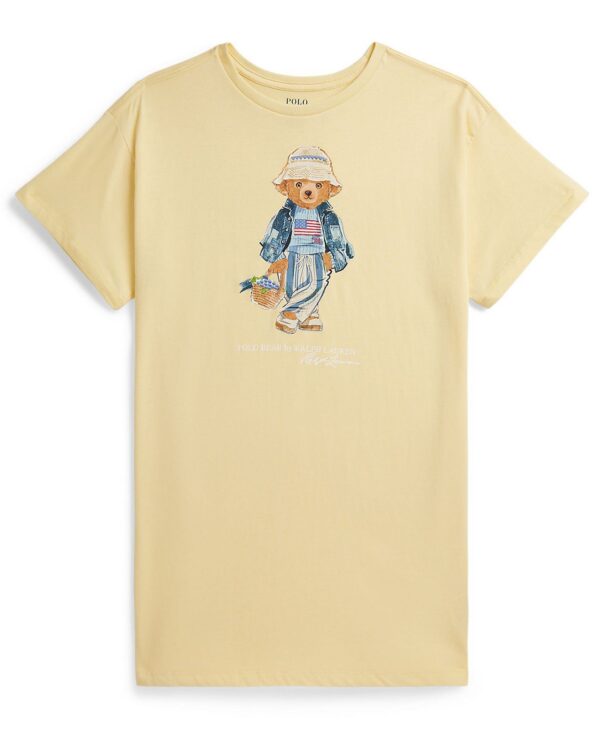 Girls' 7-16 Polo Bear Crewneck Jersey Dress