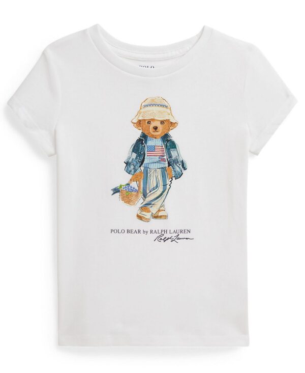 Girls' 2T-6X Polo Bear Crewneck Jersey T-Shirt