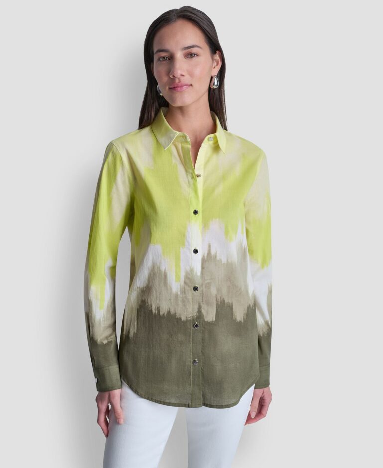 Women's Voile Ombre Long-Sleeve Shirt