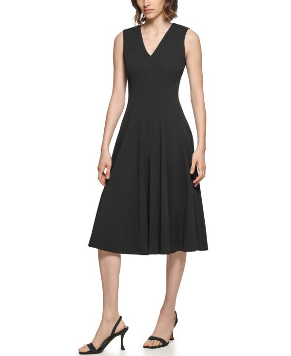Women's Sleeveless V-Neck Midi Dress