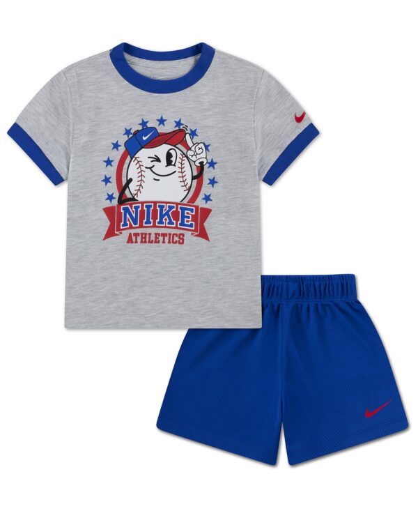 Boys' Toddler 2T-4T Dri-FIT Baseball Character Short-Sleeve T-Shirt and Shorts, 2-Piece Set