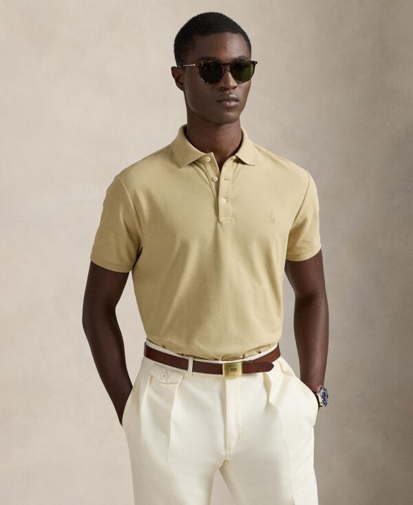 Men's Custom Slim-Fit Honeycomb-Mesh Polo Shirt