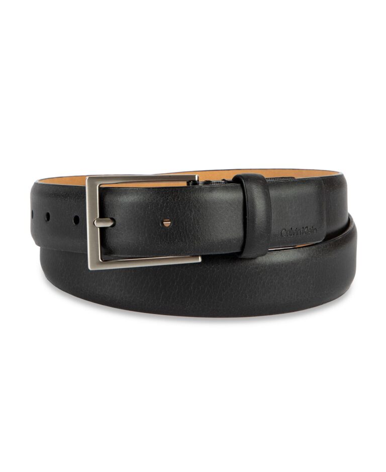 Men's Smooth and Saffiano Leather Dress Belt