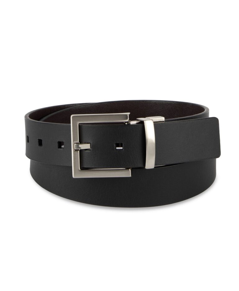 Men's Reversible Rectangular Buckle Leather Belt