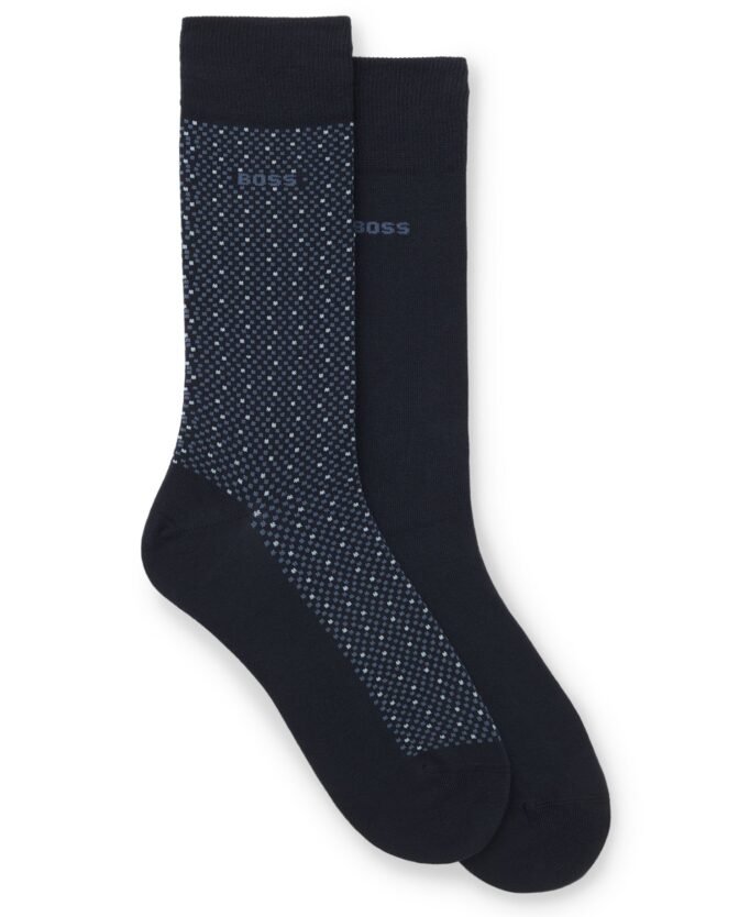 Men's Cube Pattern Socks, 2-Pack