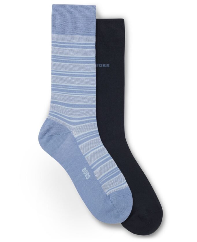 Men's Stripe Pattern Socks, 2-Pack