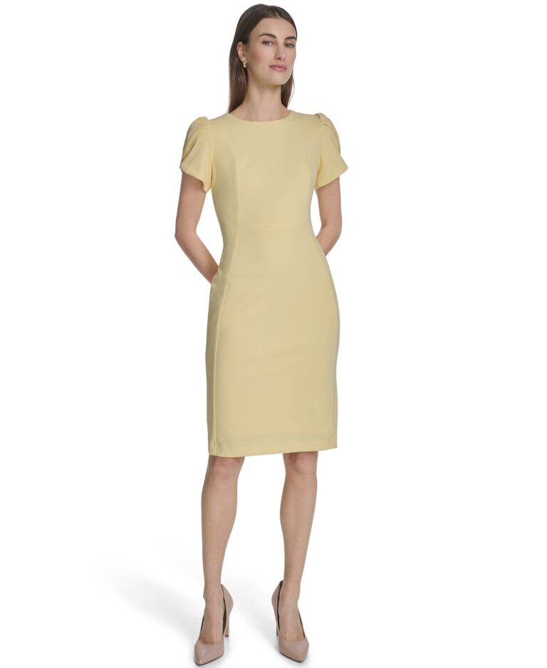 Women's Tulip-Sleeve Sheath Dress