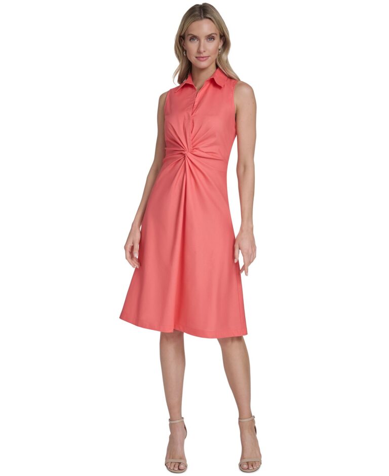 Women's Twist-Front Sleeveless Dress