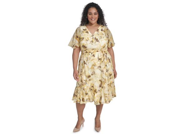 Plus Size Printed Midi Dress