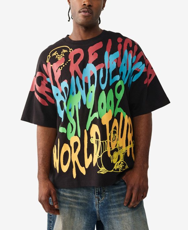 Men's Short-Sleeve Graffiti Printed T-Shirt