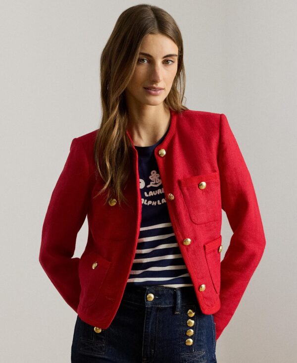 Women's Crewneck Long-Sleeve Cropped Jacket