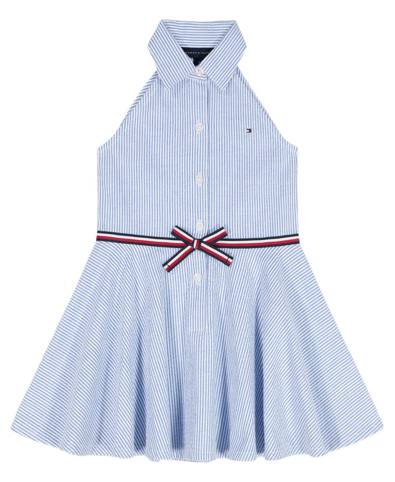 Girls' 2T-6X Ithaca Stripe Halter Polo Dress
