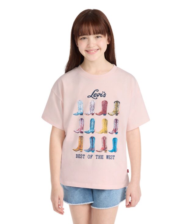 Girls' 7-16 Oversized Boots Crewneck T-Shirt
