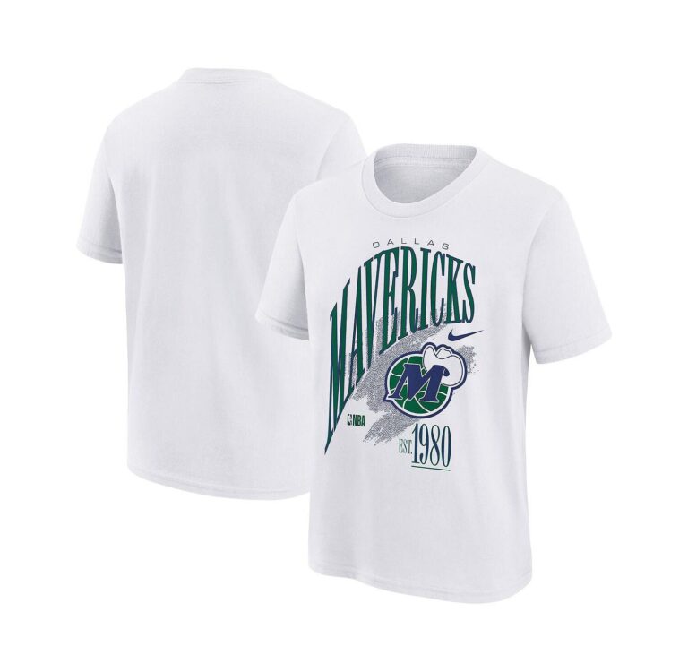 Big Boys and Girls White Dallas Mavericks Hardwood Classics Champs Max90 T-Shirt