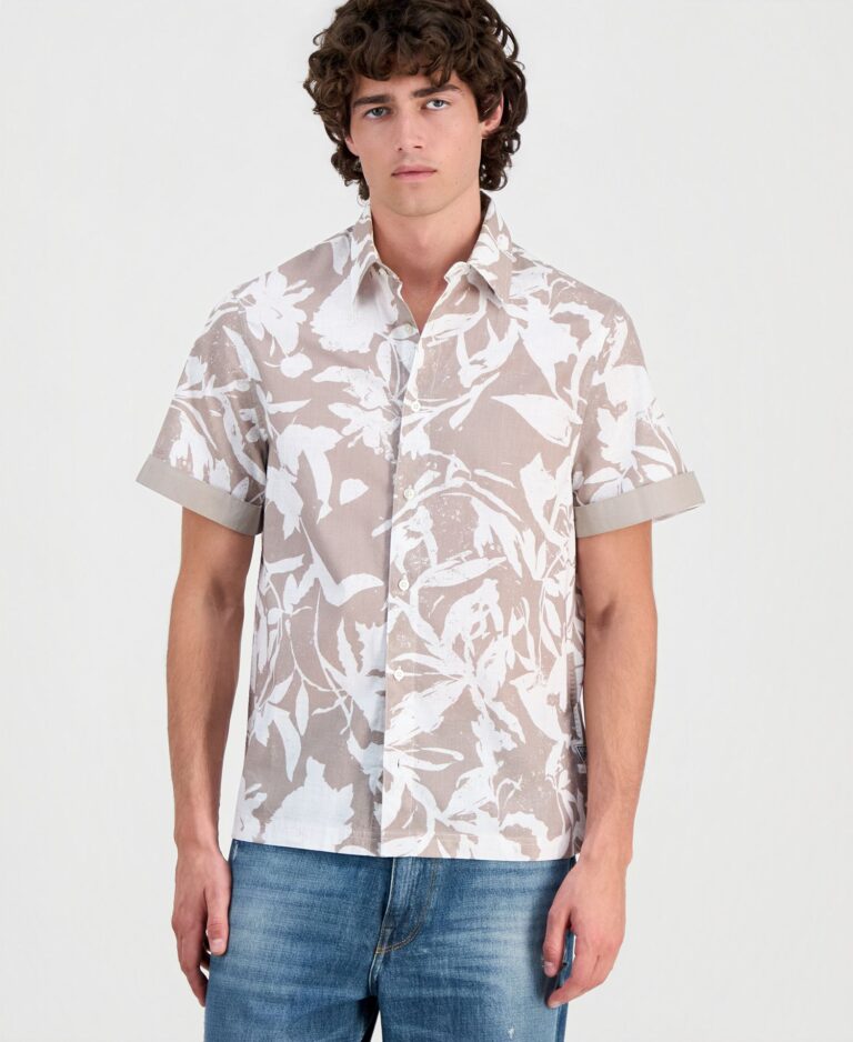 Men's Allover Print Button-Up Shirt
