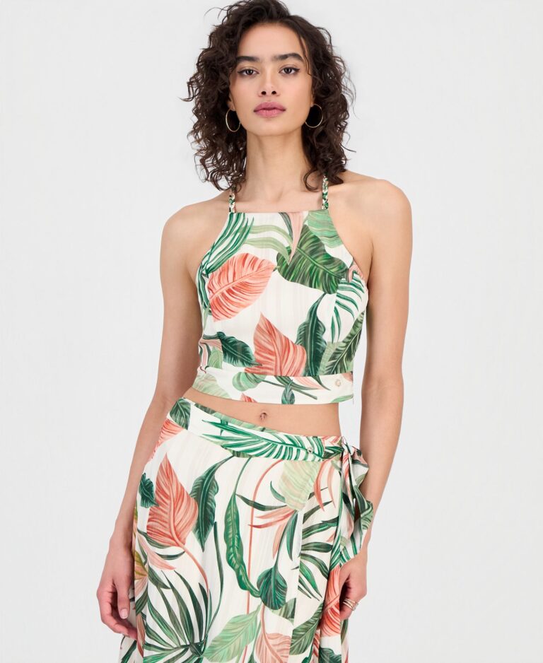 Women's Gaelle Printed Sleeveless Crop Top