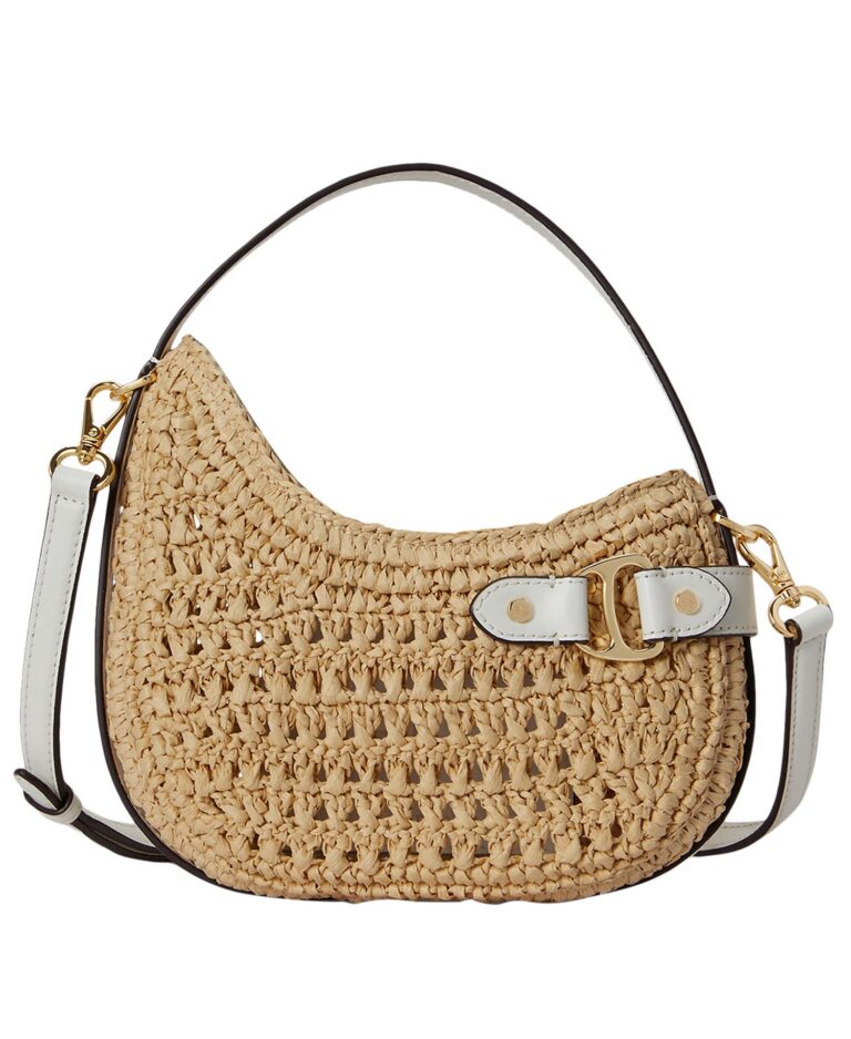 Woven Straw Small Tasha Crossbody Bag