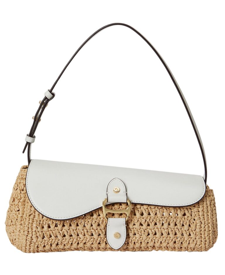 Tsha Small Straw East-West Shoulder Bag