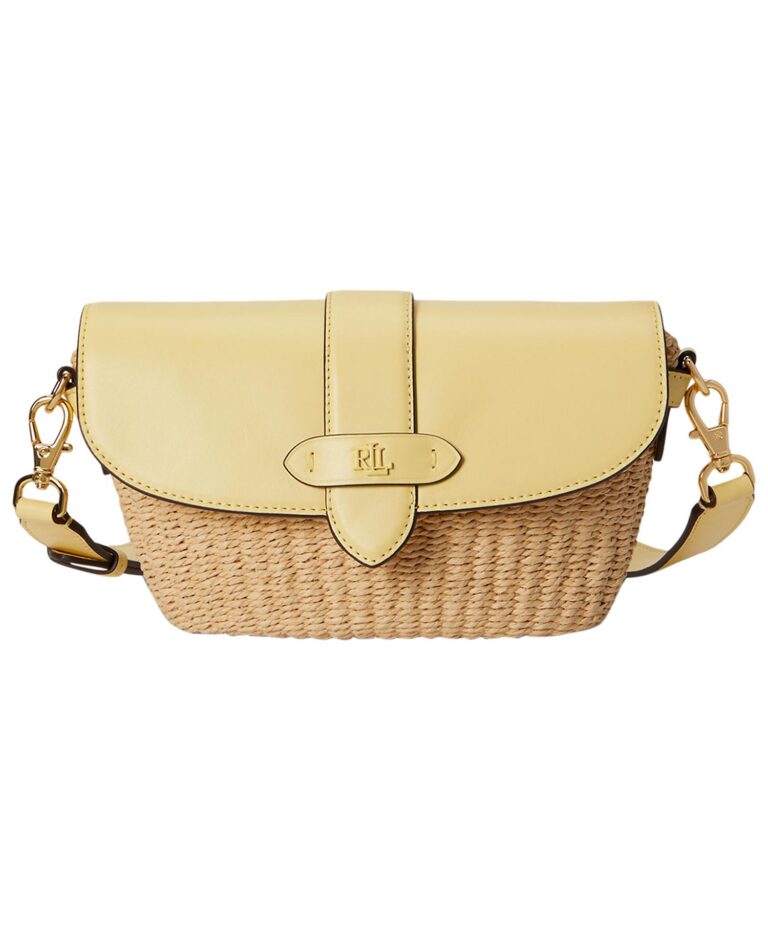 Lynden Small Straw-Leather Shoulder Bag