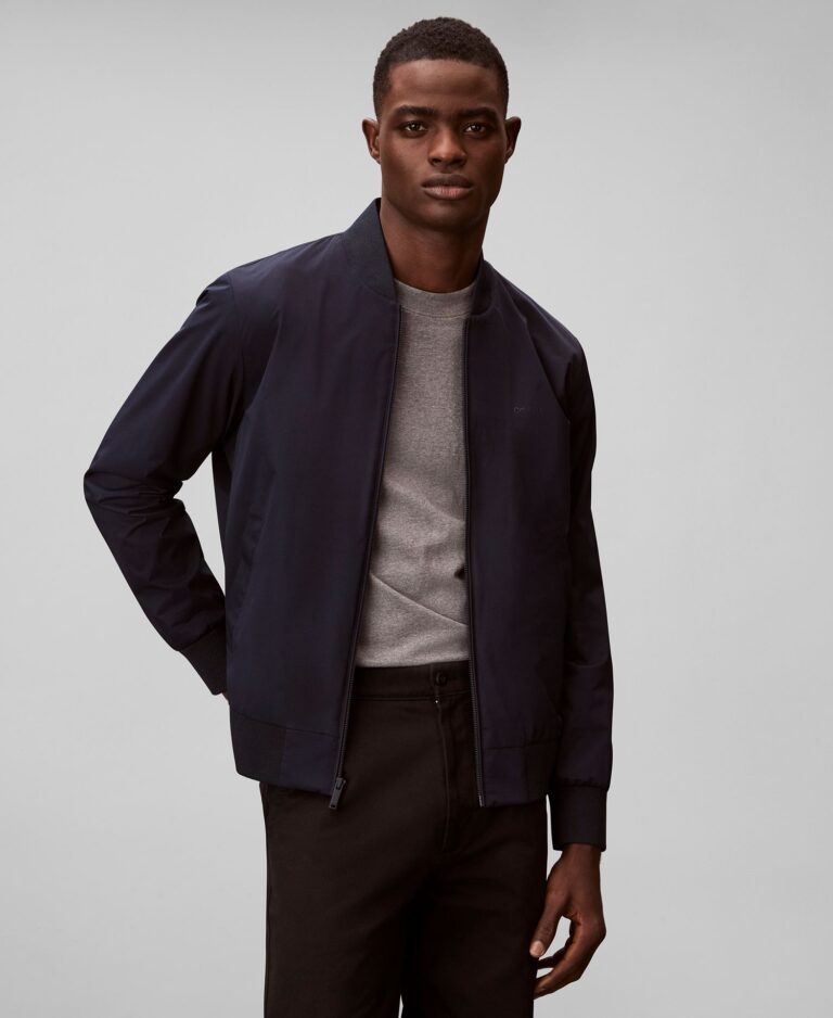 Men's Birdseye Round Collar Bomber Jacket