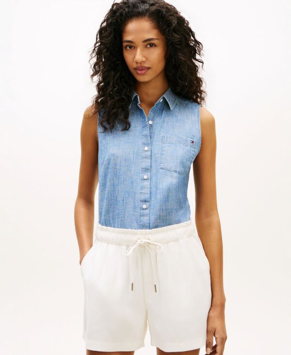 Women's Collared Sleeveless Shirt