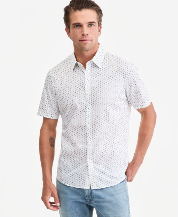 Men's Slim-Fit Performance Floral Short-Sleeve Shirt
