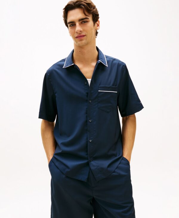 Men's Luxe Summer Wool Short-Sleeve Button-Front Shirt