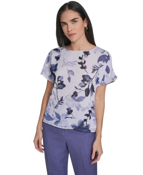 Petite Crew Neck Short-Sleeve Top