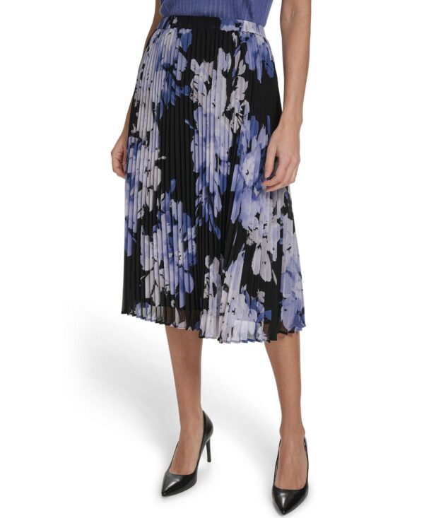 Petite Pleated A-Line Midi Skirt