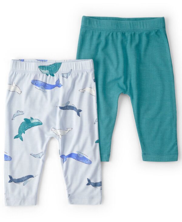 PurelySoft by Carter’s Baby Boys' Whale Pull-On Pants, 2-Pack