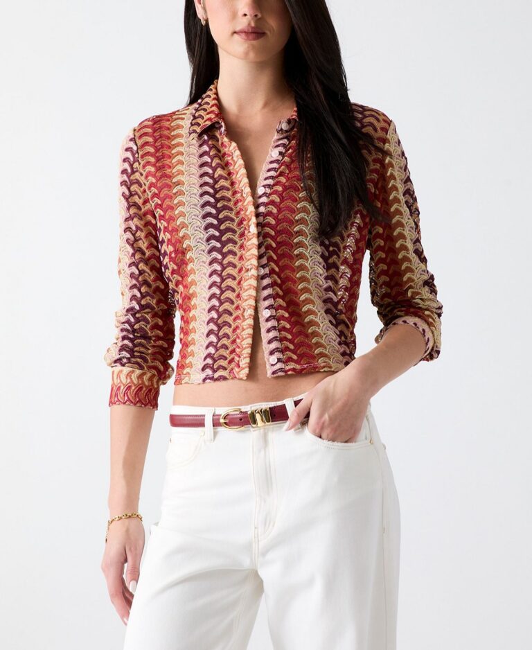 Women's Izzy Collared Long-Sleeve Button-Up Top