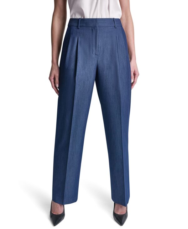 Petite Dressy Straight Fit Denim Trousers